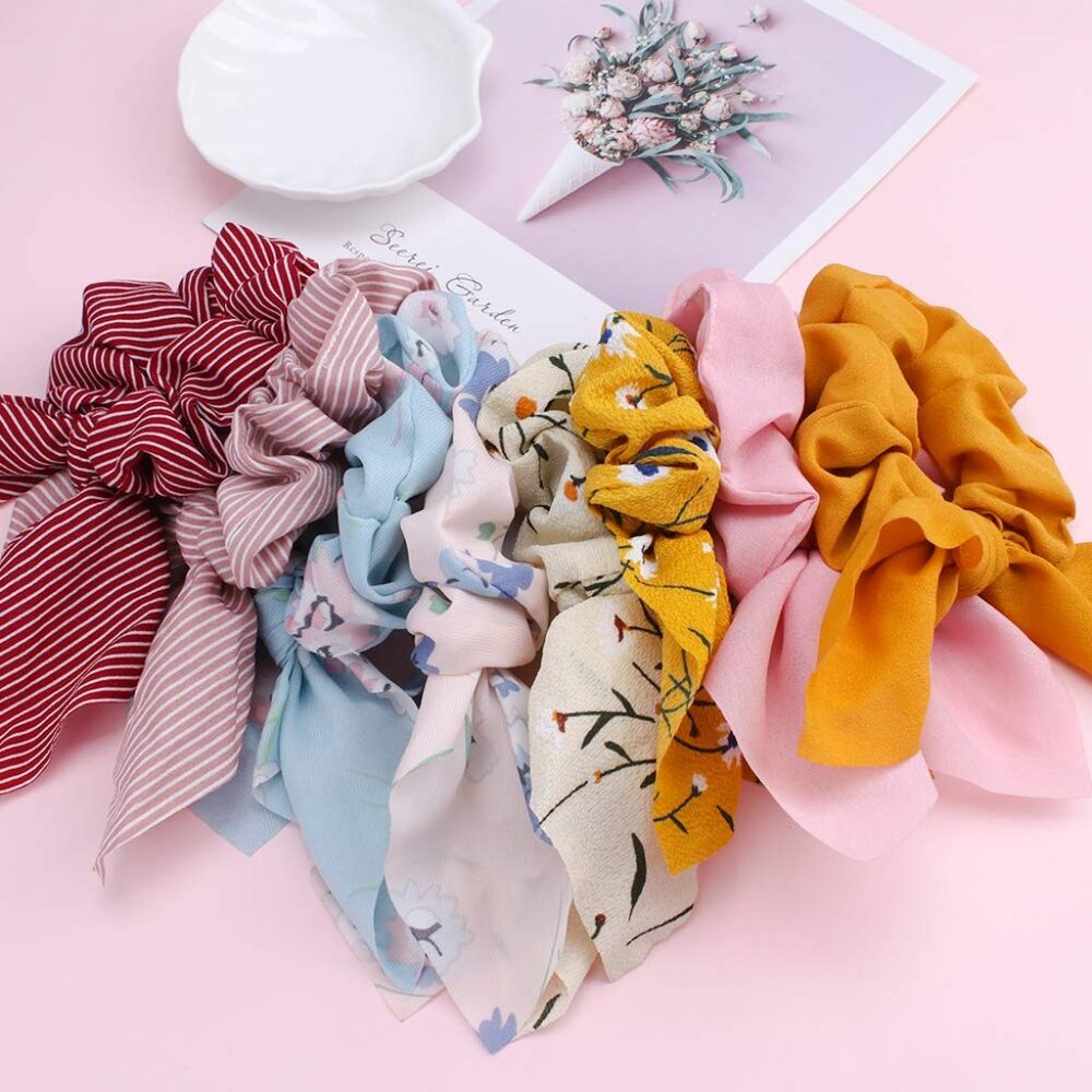 20 Pack Hair Scrunchies for Women, Adorable Chiffon Bow Scrunchies for Thick Hai - Picture 7 of 7